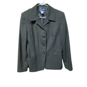 Women's 8 Vintage Pendleton Green  100% Wool Suit Blazer‎ Button Jacket
